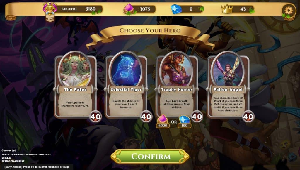 in game hero selection screen