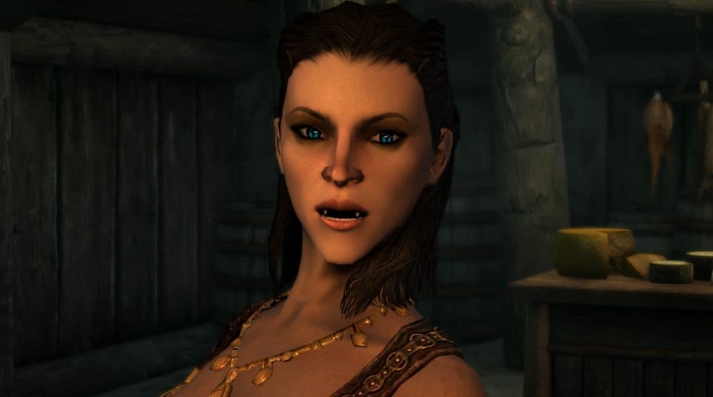 fangs and eyes skyrim SE mod