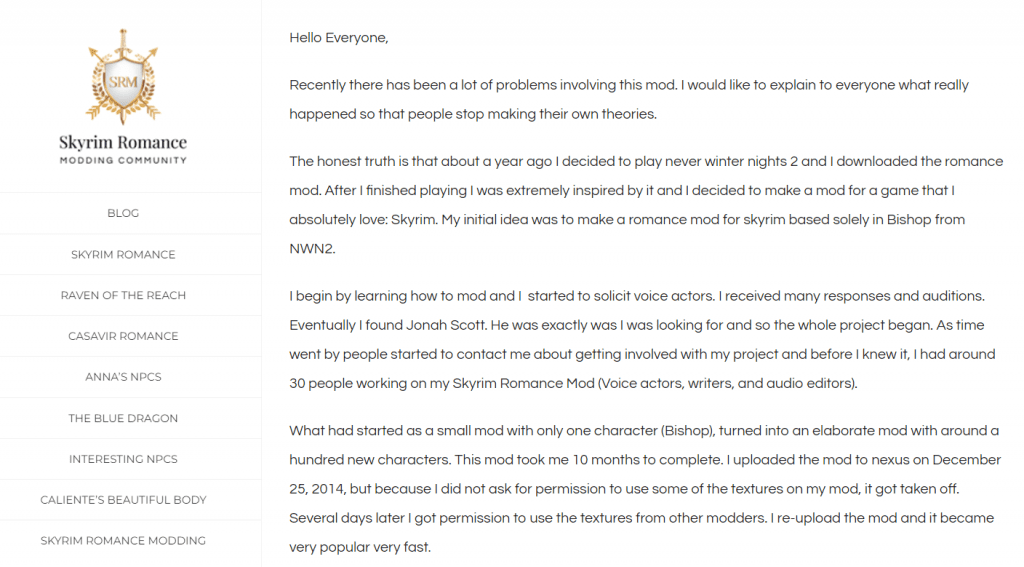 The Skyrim Romance Mod Incident - Everything You Need To Know 4 Mara's Apology Letter